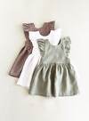 Linen Toddler Pinafore, Linen Baby Dress, Ruffle Dress, 1st Birthday Dress, Easter Toddler Dress, Summer Outfit, Linen Baptism Dress