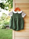 Linen Baby Romper and Cotton Top with Peter Pan Collar