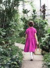 Пурпурна лляна сукня
