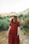 Loose Button Down Linen Dress with Short Sleeves and Pockets