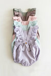 Dusty Lilac Baby and Toddler Cross Back Ruffle Romper