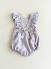 Dusty Lilac Baby and Toddler Cross Back Ruffle Romper