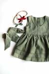 Linen Pinafore Dress, Girls Apron Dress, Summer Linen Dress, Toddler Dress, Vintage Baby Dress