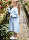 Linen Dress Girl, Easter Toddler Dress, Sky Blue Linen Dress, Flower Girl Dress, Toddler Dress