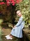 Linen Dress Girl, Easter Toddler Dress, Sky Blue Linen Dress, Flower Girl Dress, Toddler Dress