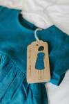 Синя лляна дитяча сукня вільного крою з цільнокроєним рукавом