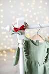 Sage Green Linen Romper, Ruffled Romper for Babies and Toddlers, First Birthday Baby Outfit, Infant Clothing, Baby Girl Rompers