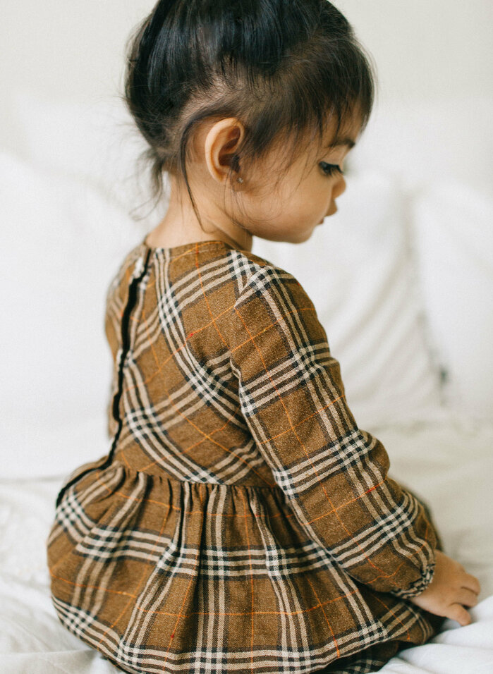 Linen Baby Dress, Plaid Linen Dress, Toddler Dress, Girls Spring Dress, Baby Girl Outfits, Infant Clothing, Linen Smock Dress, Classic Dress