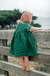 Loose One-piece Sleeve Dress in Forest Green