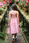 Blush Pink Linen Pinafore Dress