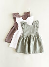 Linen Baby Dress, Toddler Ruffle Dress, Linen Pinafore, 1st Birthday Dress, Linen Baptism Dress, Summer Dress, Toddler Pinafore