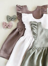 Linen Baby Dress, Toddler Ruffle Dress, Linen Pinafore, 1st Birthday Dress, Linen Baptism Dress, Summer Dress, Toddler Pinafore