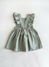 Linen Baby Dress, Toddler Ruffle Dress, Linen Pinafore, 1st Birthday Dress, Linen Baptism Dress, Summer Dress, Toddler Pinafore