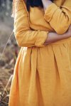 Mustard Wrap Dress with Long Sleeves